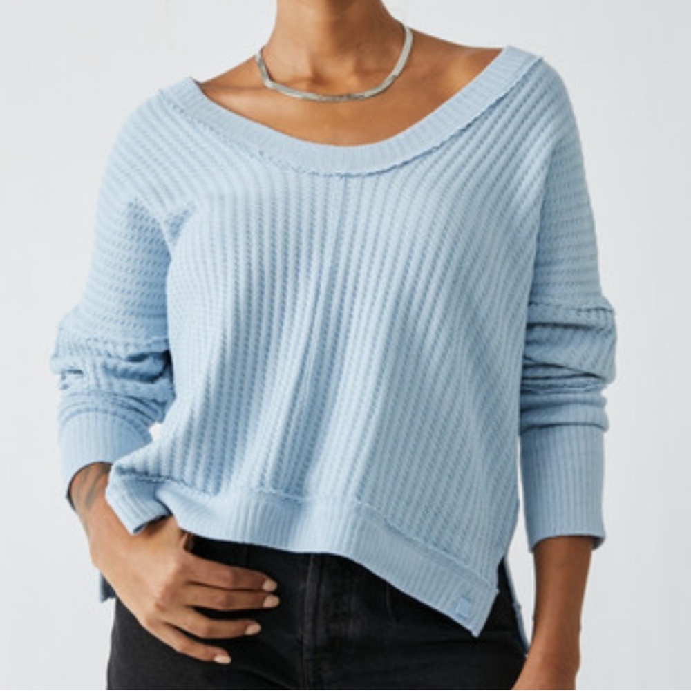 Free People We The Free New Magic Thermal Blue Shirt